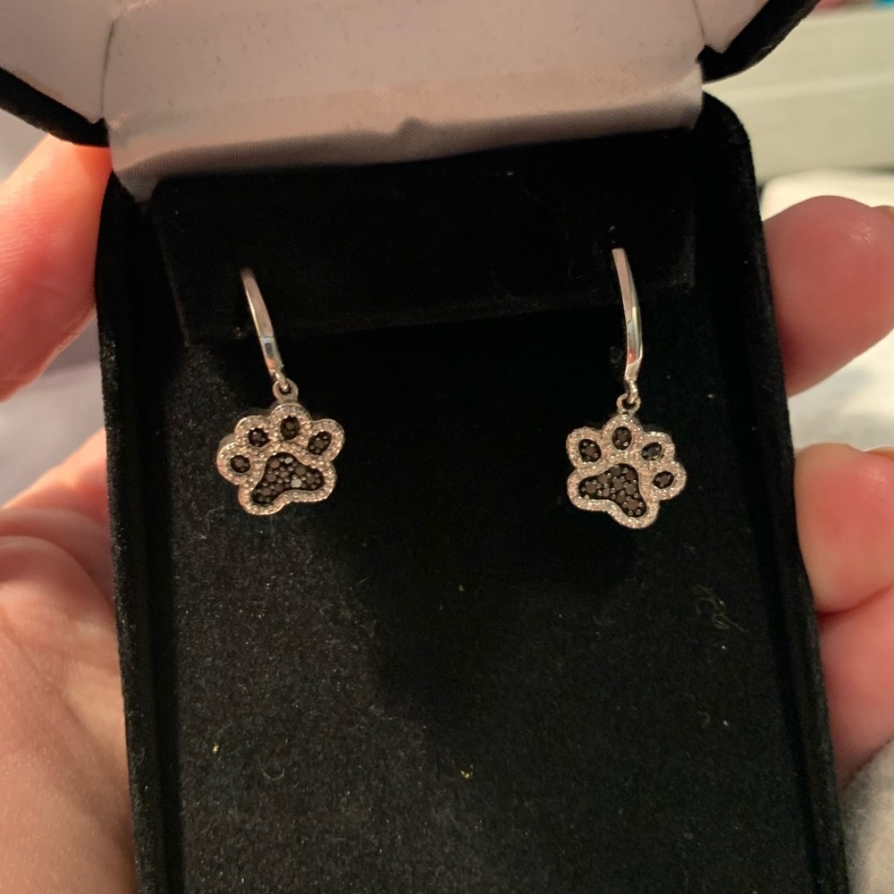 Zales Diamond paw print earrings